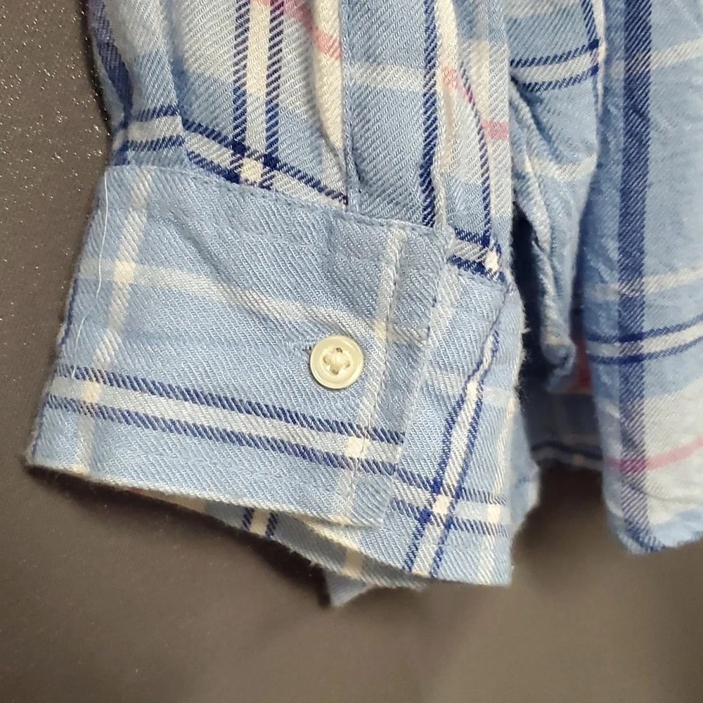 OLD NAVY LARGE BLUE FLANNEL L/S BUTTON DOWN - Picture 4 of 4